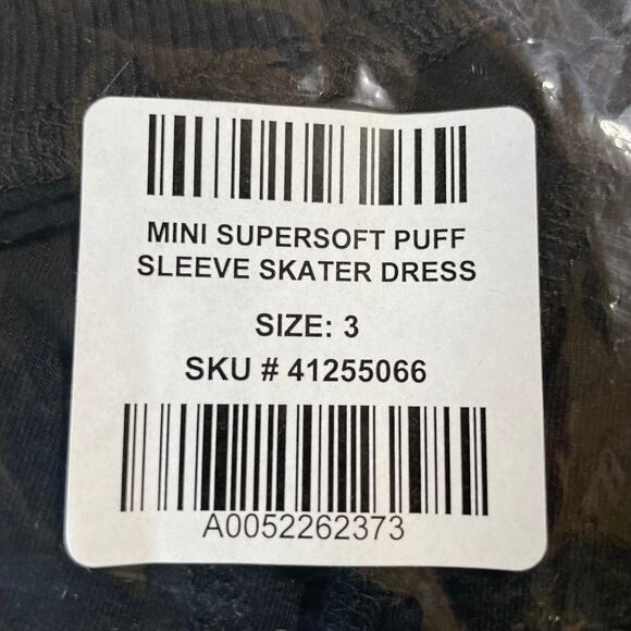 Torrid NWT Mini Super Soft Long Puff Sleeve Skater Dress Black Pockets Size 3X - Picture 4 of 6